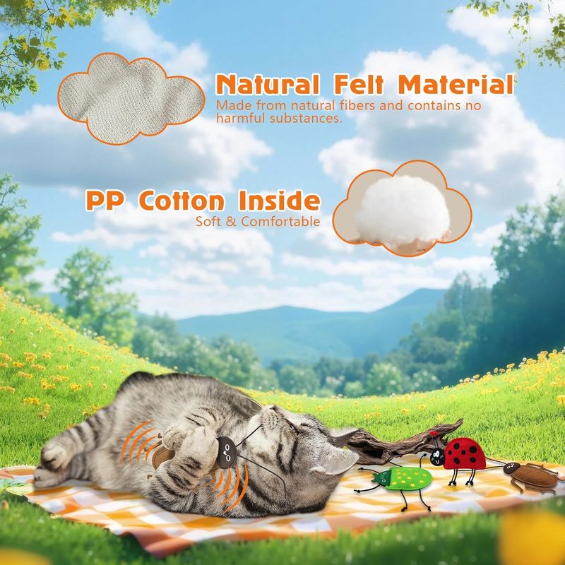 KPYTE Jouet pour chat à l'herbe à chat Bug