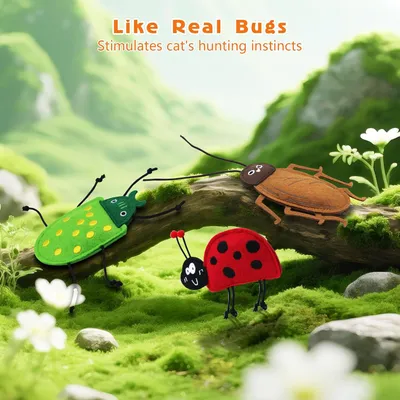 KPYTE Jouet pour chat à l'herbe à chat Bug