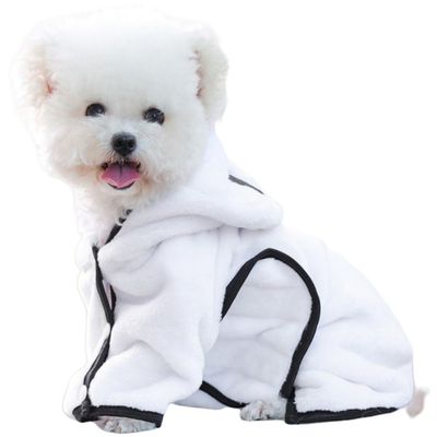 ZooVenture Peignoir Halloween Super Absorbant pour Chiens et Chats Fantôme blanc - S - longueur du dos : 30.5 cm