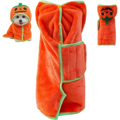 ZooVenture Halloween-Bademantel Kürbis für Hunde & Katzen