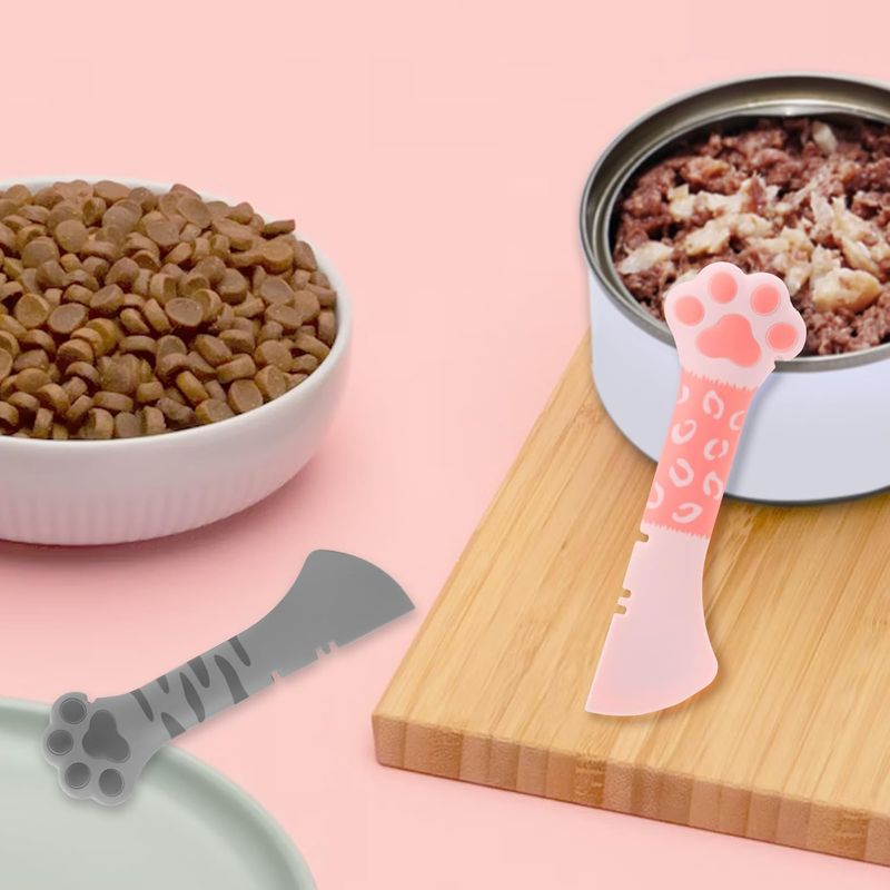 KPYTE Cuillère à nourriture en silicone pour chat et chien