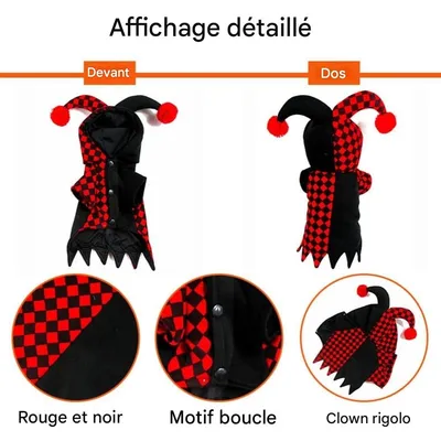 ZooVenture Clown-Hoodie für Hunde und Katzen – Halloween-Design