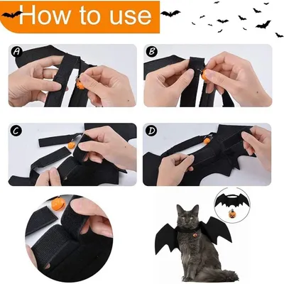 ZooVenture Fledermauskostüm für Hunde und Katzen – Halloween ZooVenture Fledermauskostüm für Hunde und Katzen – Halloween
