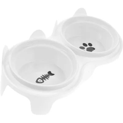 Gamelle double en céramique pour chat