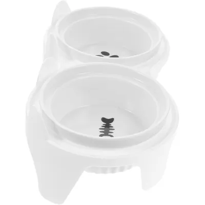 Gamelle double en céramique pour chat