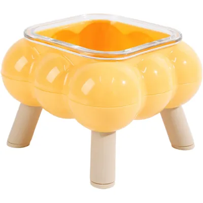 KPYTE Gamelle haute en verre à quatre pieds pour chat
