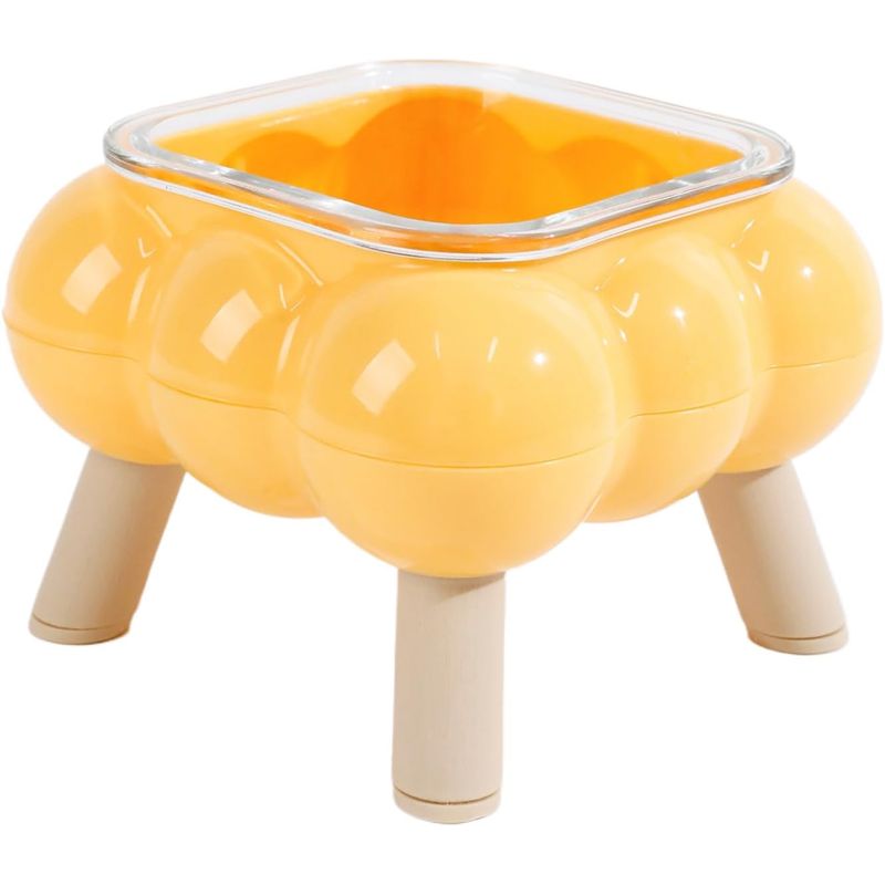 KPYTE Gamelle haute en verre à quatre pieds pour chat
