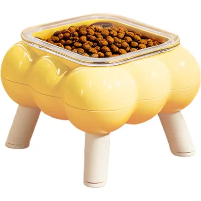 KPYTE Gamelle haute en verre à quatre pieds pour chat
