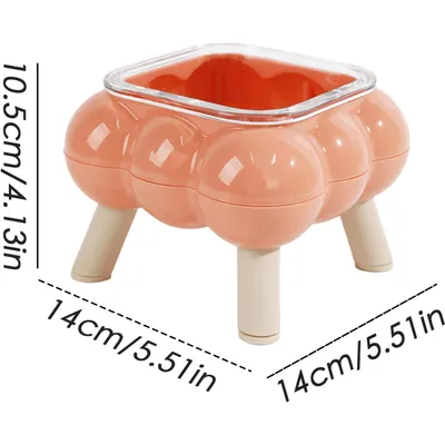 KPYTE Gamelle haute en verre à quatre pieds pour chat