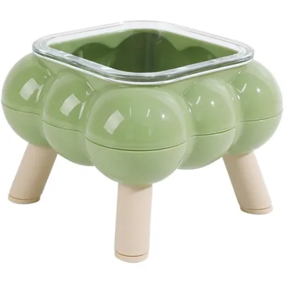 KPYTE Gamelle haute en verre à quatre pieds pour chat