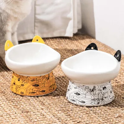 KPYTE Gamelle pour chat en céramique avec cuillère