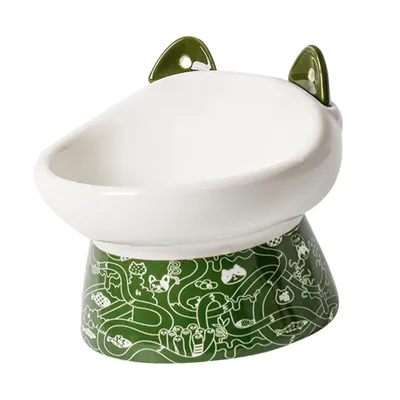 KPYTE Gamelle pour chat en céramique avec cuillère