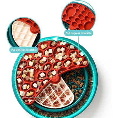 KPYTE Mangeoire rotative interactive pour chats et chiens