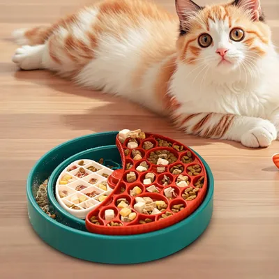 KPYTE Mangeoire rotative interactive pour chats et chiens