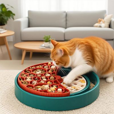 KPYTE Mangeoire rotative interactive pour chats et chiens