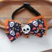 IntiMeg Katzenhalsband mit Totenkopf-Schleife für Halloween