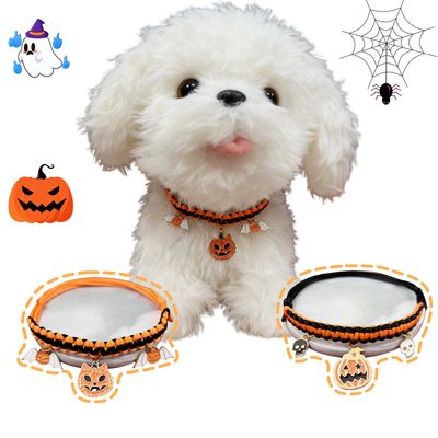 IntiMeg Fantôme de citrouille colliers d'Halloween réglables pour chat