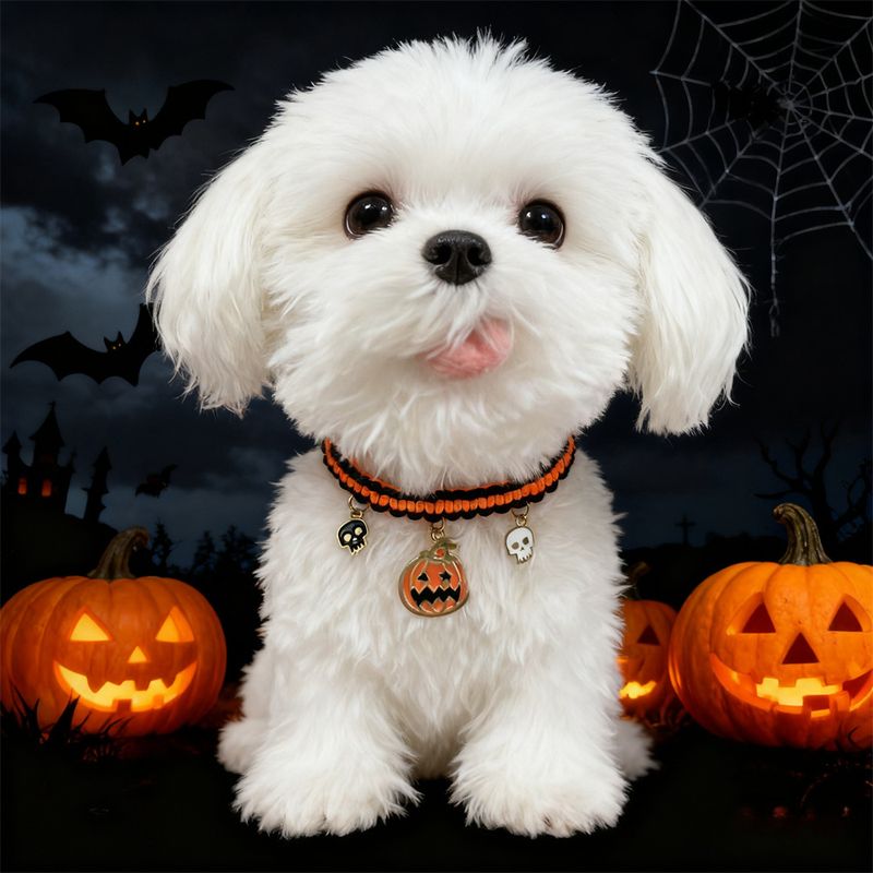 IntiMeg Fantôme de citrouille colliers d'Halloween réglables pour chat