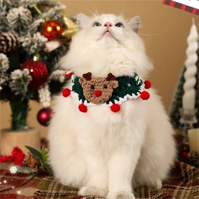 IntiMeg Collar y babero navideños para gatos