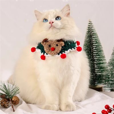 IntiMeg Collar y babero navideños para gatos
