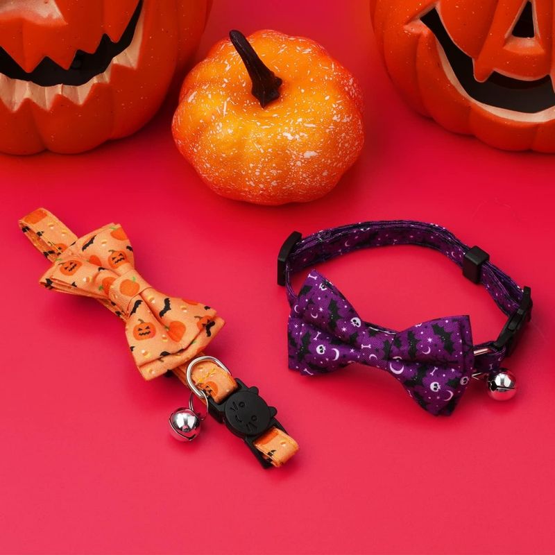 ZooVenture 2 x Colliers pour Chat Halloween - Amovibles avec Clochettes