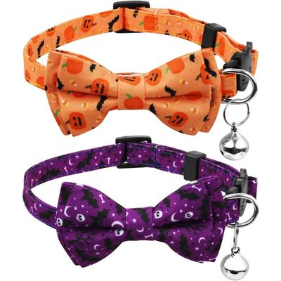 ZooVenture 2 x Colliers pour Chat Halloween - Amovibles avec Clochettes