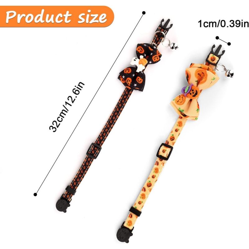 ZooVenture 2 x Colliers pour Chat Halloween - Amovibles avec Clochettes
