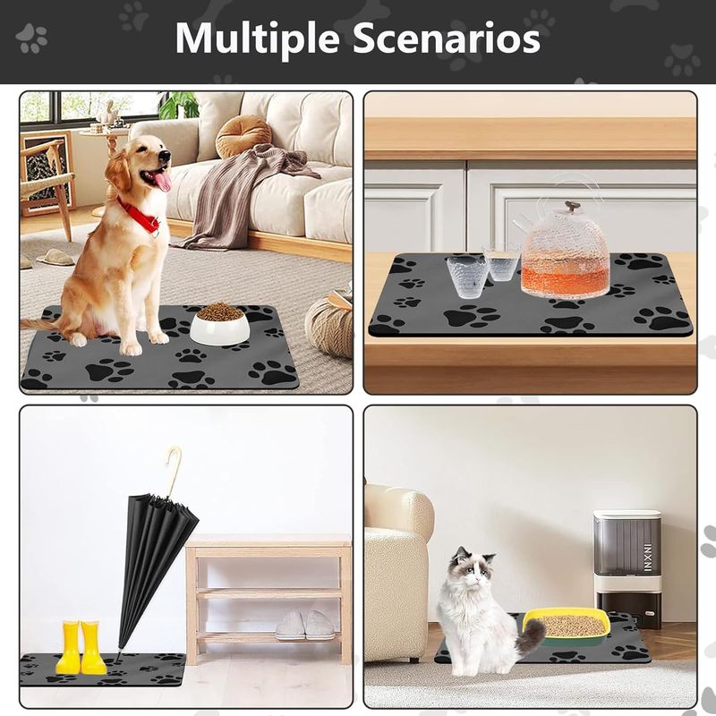 KPYTE Tapis d'alimentation antisalissure pour chats et chiens