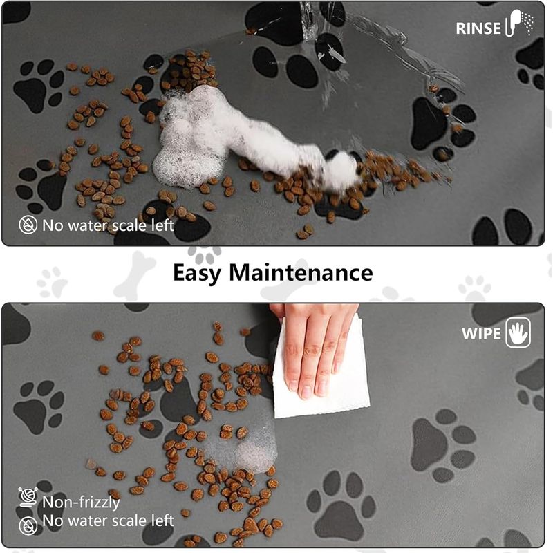 KPYTE Tapis d'alimentation antisalissure pour chats et chiens