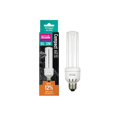 Arcadia - Compact Lampe UVB 12% 23w - Eclairage pour Reptiles Arcadia - Compact Lampe UVB 12% 23w - Eclairage pour Reptiles