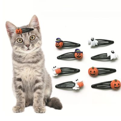 IntiMeg 8pcs Barrettes d'Halloween pour Chiens et Chats