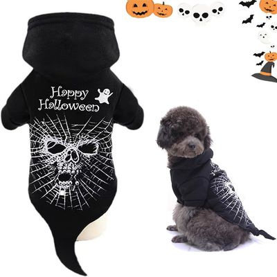 IntiMeg Pull - over pour chien à motif squelette d'Halloween - Zwart