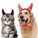 FurryFusion Coiffe de costume d'Halloween pour animal de compagnie en corne