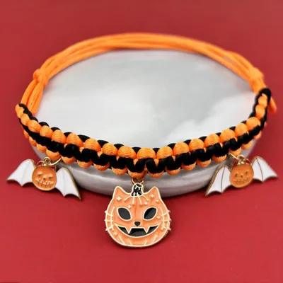 FurryFusion Collier pour chien chauve-souris citrouille d'Halloween