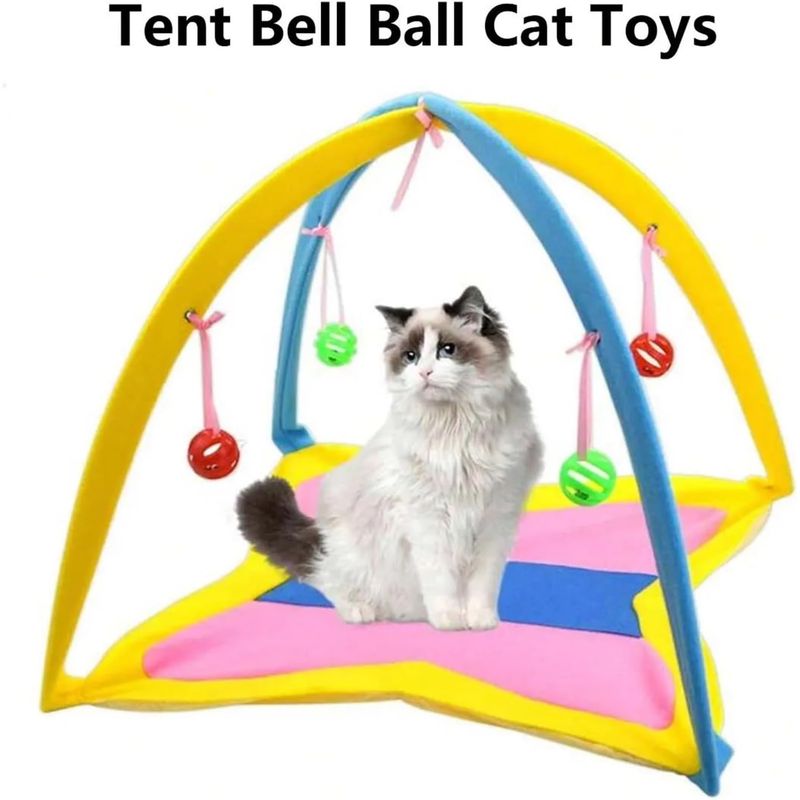 Tente de jeu pour chat avec boule cloche