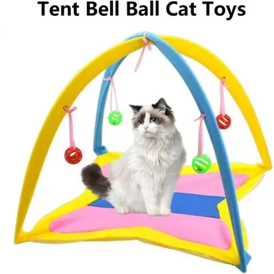 Tente de jeu pour chat avec boule cloche