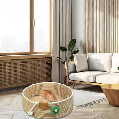 Lit tissé pour chat, kaki