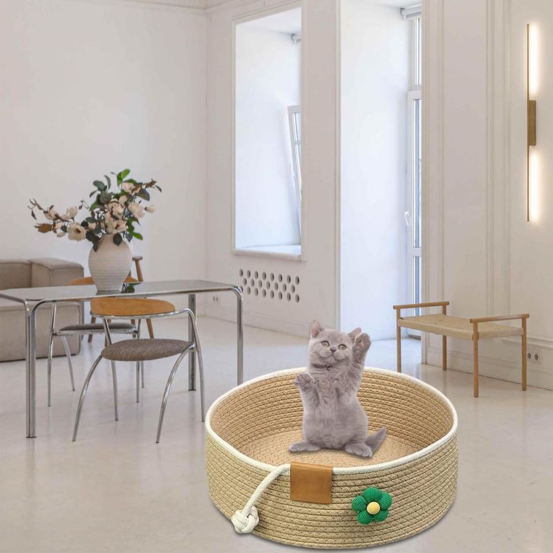 Lit tissé pour chat, kaki