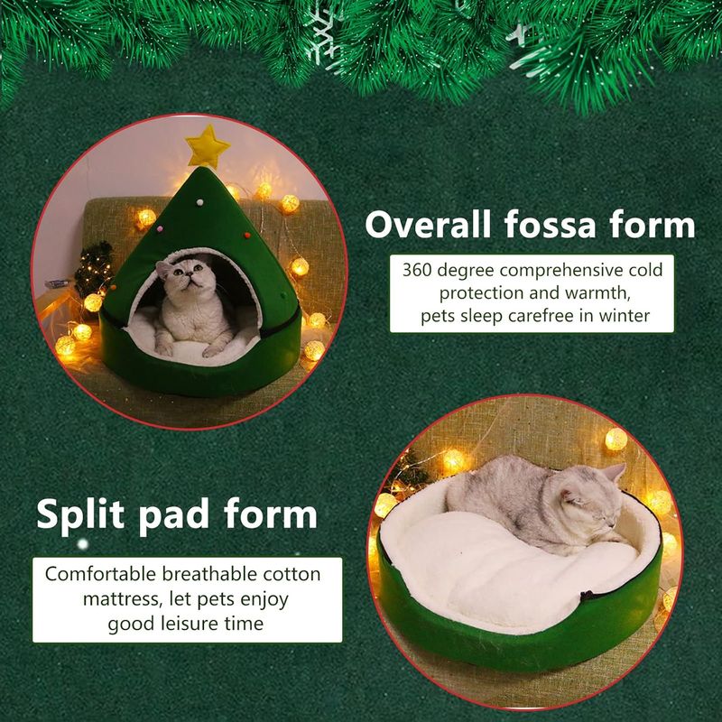 Lit pour chat de Noël, amovible