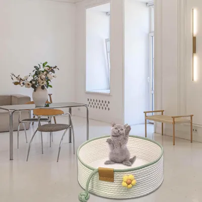 Panier tissé pour chat, panier pliable