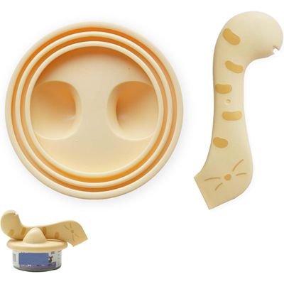 Couvercles pour boîtes de nourriture pour animaux, avec pelle