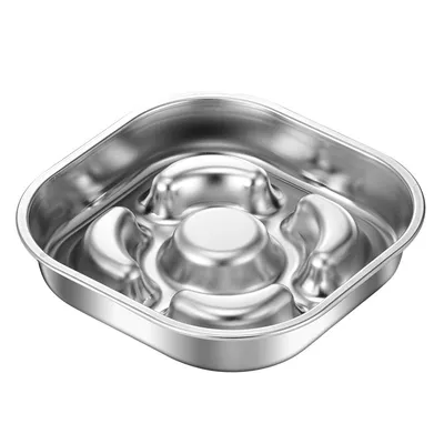 Gamelle pour chien à alimentation lente, en acier inoxydable