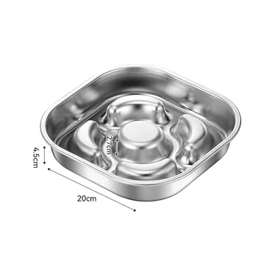 Gamelle pour chien à alimentation lente, en acier inoxydable