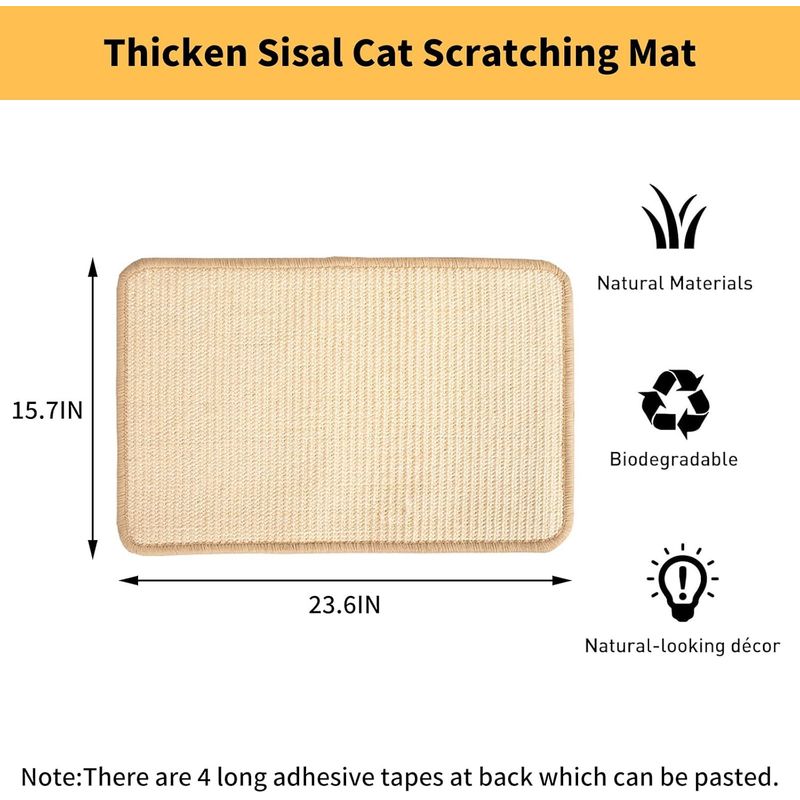 Tapis griffoir en sisal pour chat avec ruban adhésif