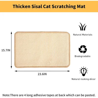 Tapis griffoir en sisal pour chat avec ruban adhésif