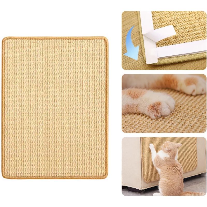 Tapis griffoir en sisal pour chat avec ruban adhésif