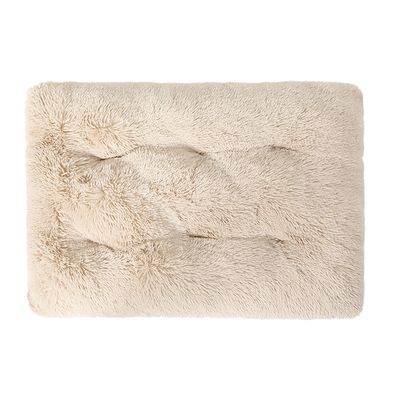 Tapis moelleux en peluche pour lit pour chien(beige)