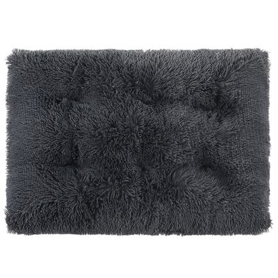 Tapis moelleux en peluche pour lit pour chien(gris)