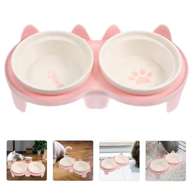 Mangeoire pour chat en céramique avec support antidérapant