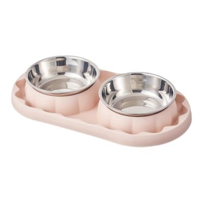 Mangeoire pour chat double avec support